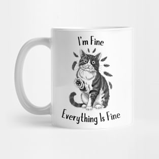 Black Cat Says I'm Fine Everything Is Fine Mug